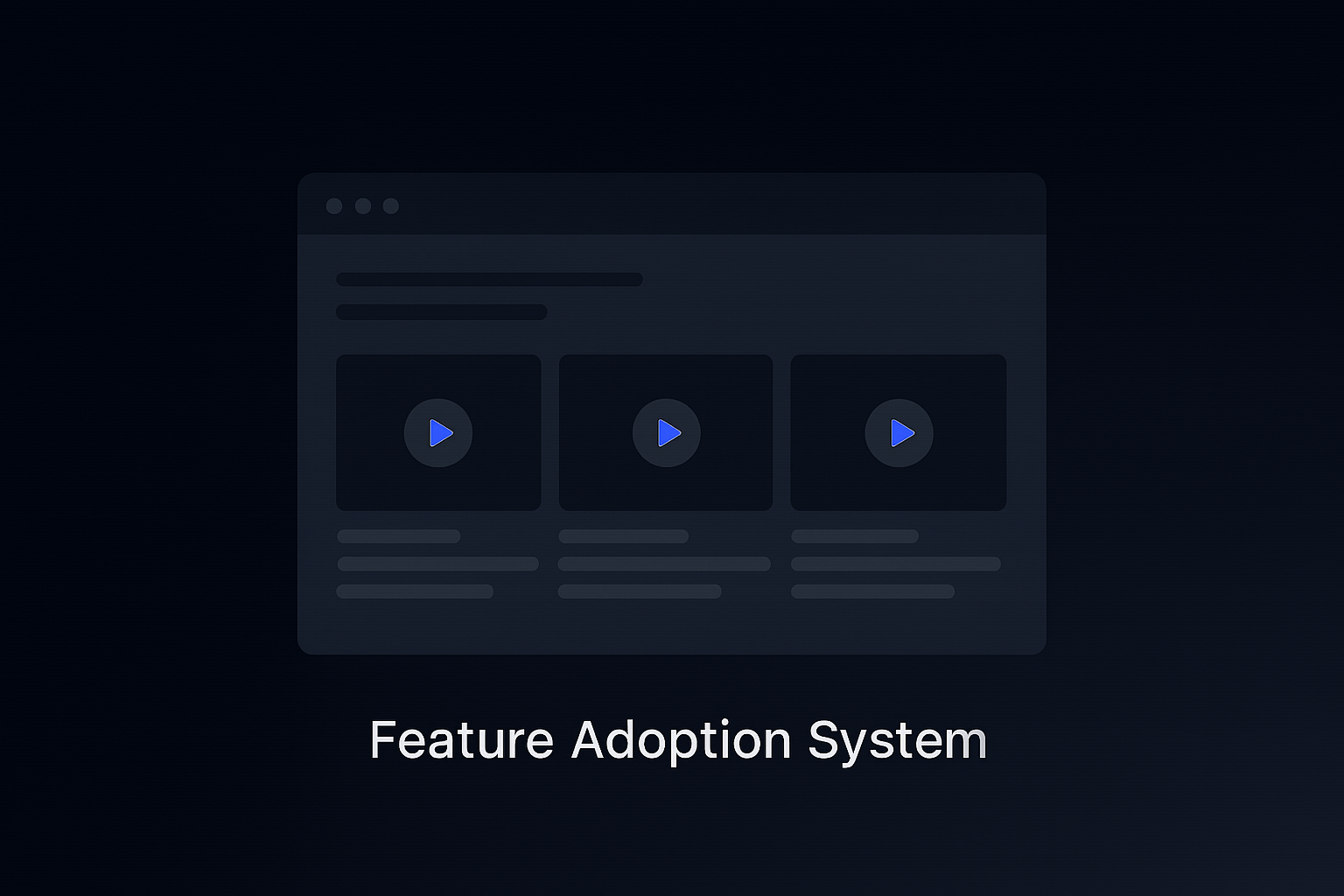 Feature Adoption System - Three video interface showing feature explanations